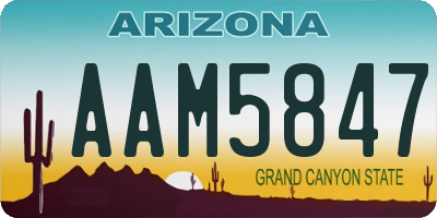 AZ license plate AAM5847
