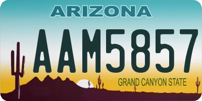 AZ license plate AAM5857