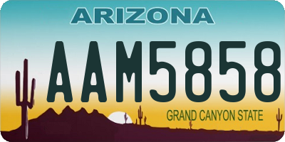 AZ license plate AAM5858