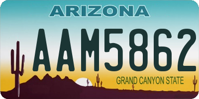 AZ license plate AAM5862