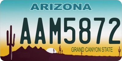 AZ license plate AAM5872