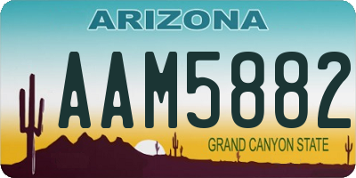 AZ license plate AAM5882