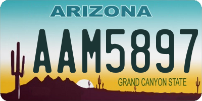 AZ license plate AAM5897
