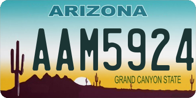 AZ license plate AAM5924