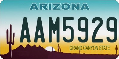 AZ license plate AAM5929