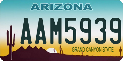 AZ license plate AAM5939