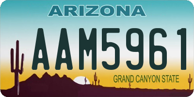 AZ license plate AAM5961