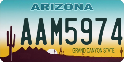 AZ license plate AAM5974