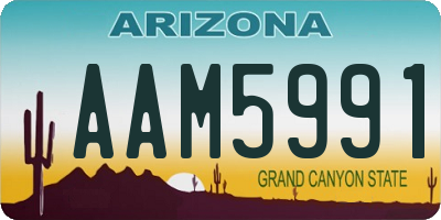 AZ license plate AAM5991