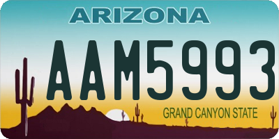 AZ license plate AAM5993