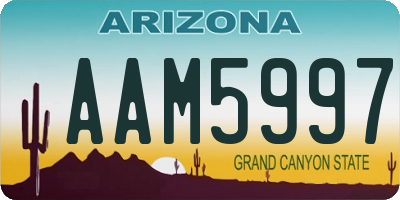 AZ license plate AAM5997