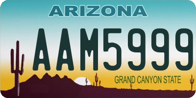 AZ license plate AAM5999