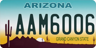 AZ license plate AAM6006