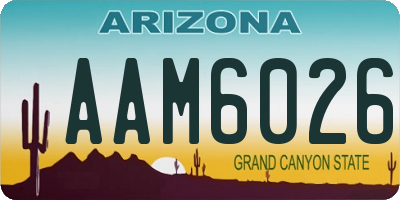 AZ license plate AAM6026