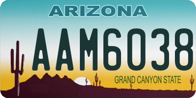 AZ license plate AAM6038