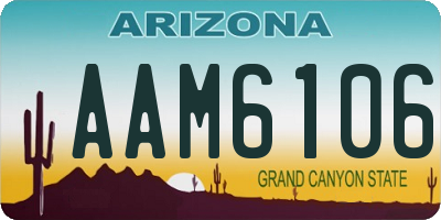 AZ license plate AAM6106
