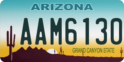 AZ license plate AAM6130