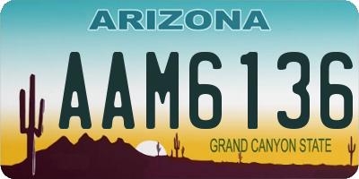 AZ license plate AAM6136