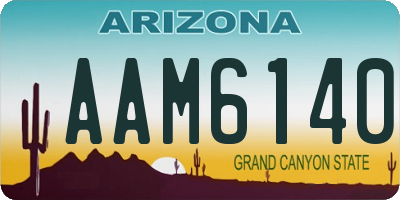AZ license plate AAM6140