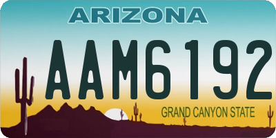 AZ license plate AAM6192