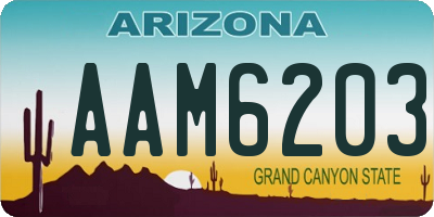 AZ license plate AAM6203