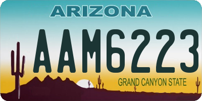 AZ license plate AAM6223