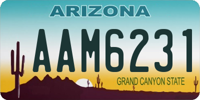 AZ license plate AAM6231