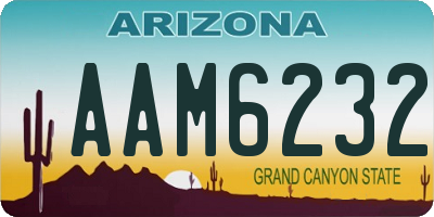 AZ license plate AAM6232
