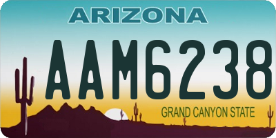 AZ license plate AAM6238