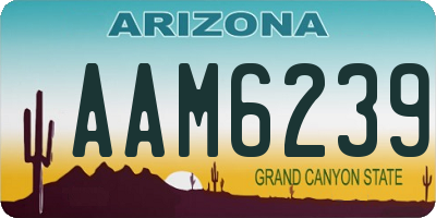 AZ license plate AAM6239