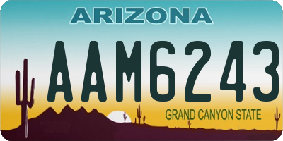 AZ license plate AAM6243