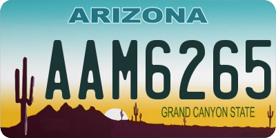 AZ license plate AAM6265
