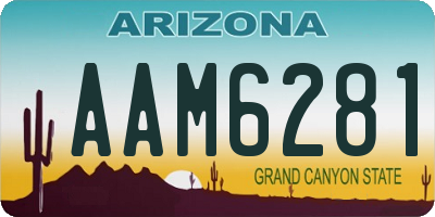 AZ license plate AAM6281