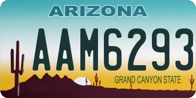 AZ license plate AAM6293