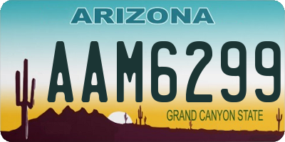 AZ license plate AAM6299