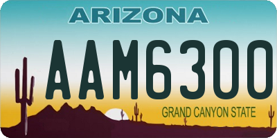 AZ license plate AAM6300