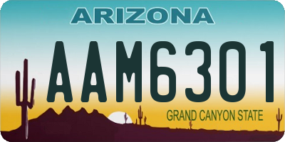 AZ license plate AAM6301