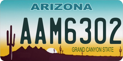 AZ license plate AAM6302