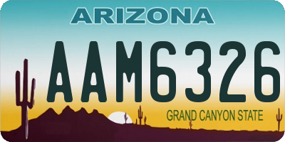 AZ license plate AAM6326