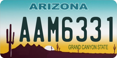 AZ license plate AAM6331