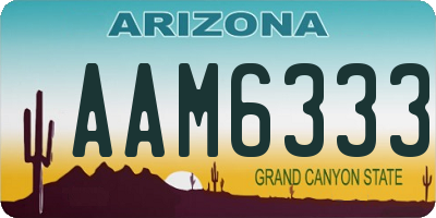 AZ license plate AAM6333