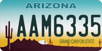 AZ license plate AAM6335