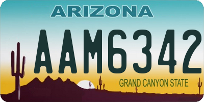 AZ license plate AAM6342