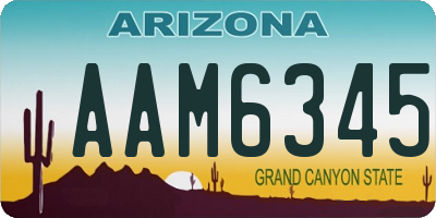 AZ license plate AAM6345