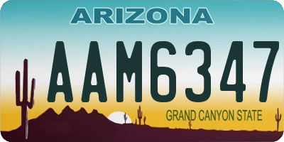 AZ license plate AAM6347