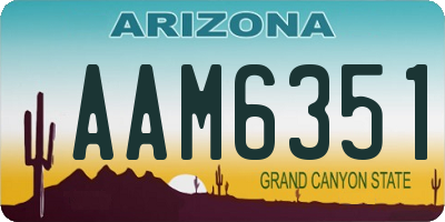 AZ license plate AAM6351