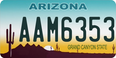 AZ license plate AAM6353