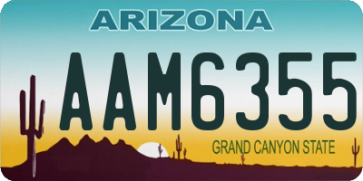AZ license plate AAM6355