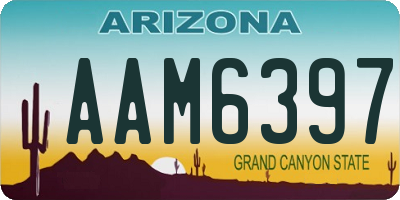 AZ license plate AAM6397