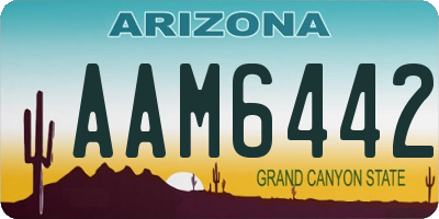 AZ license plate AAM6442